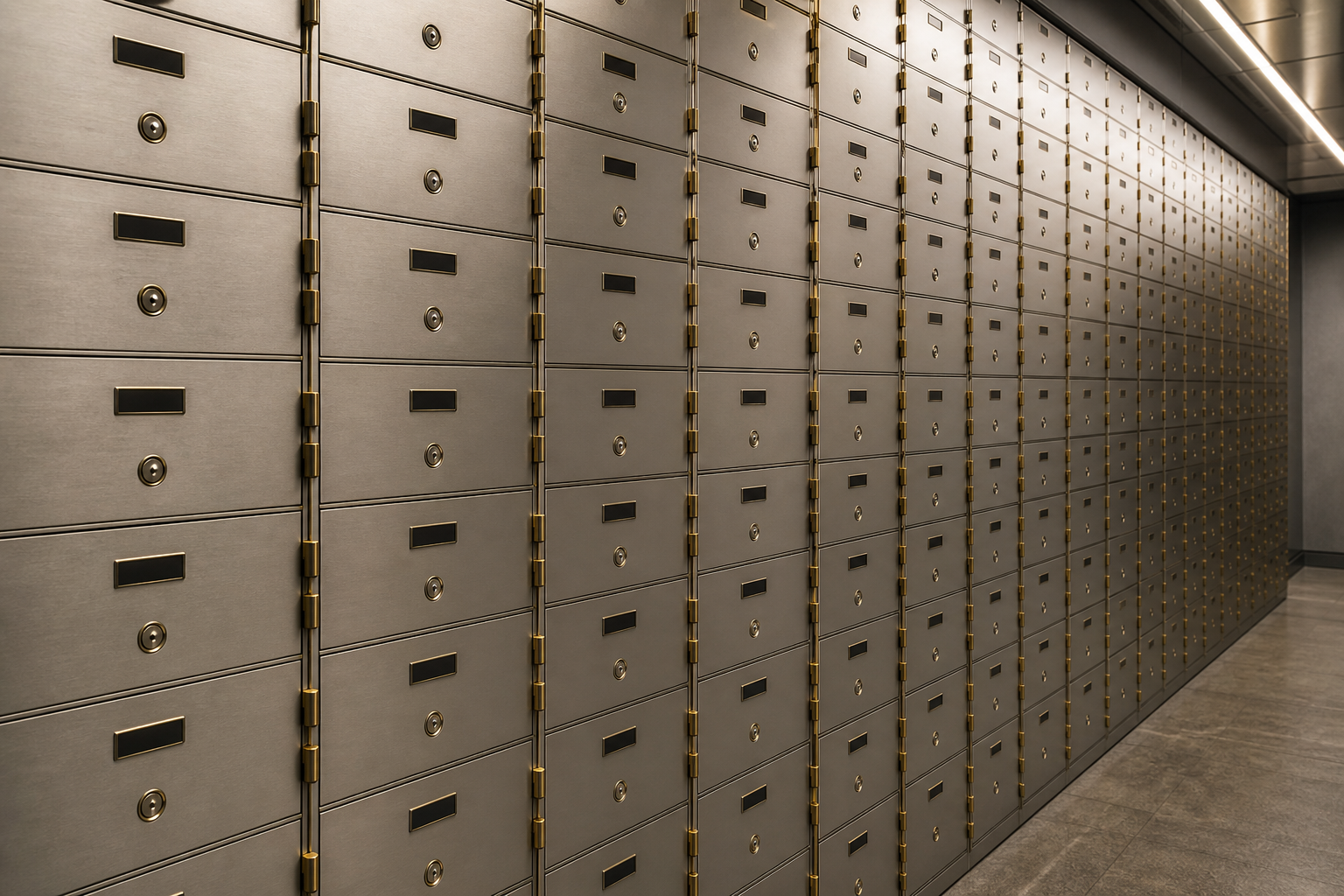 Private safe deposit lockers in a secure vault